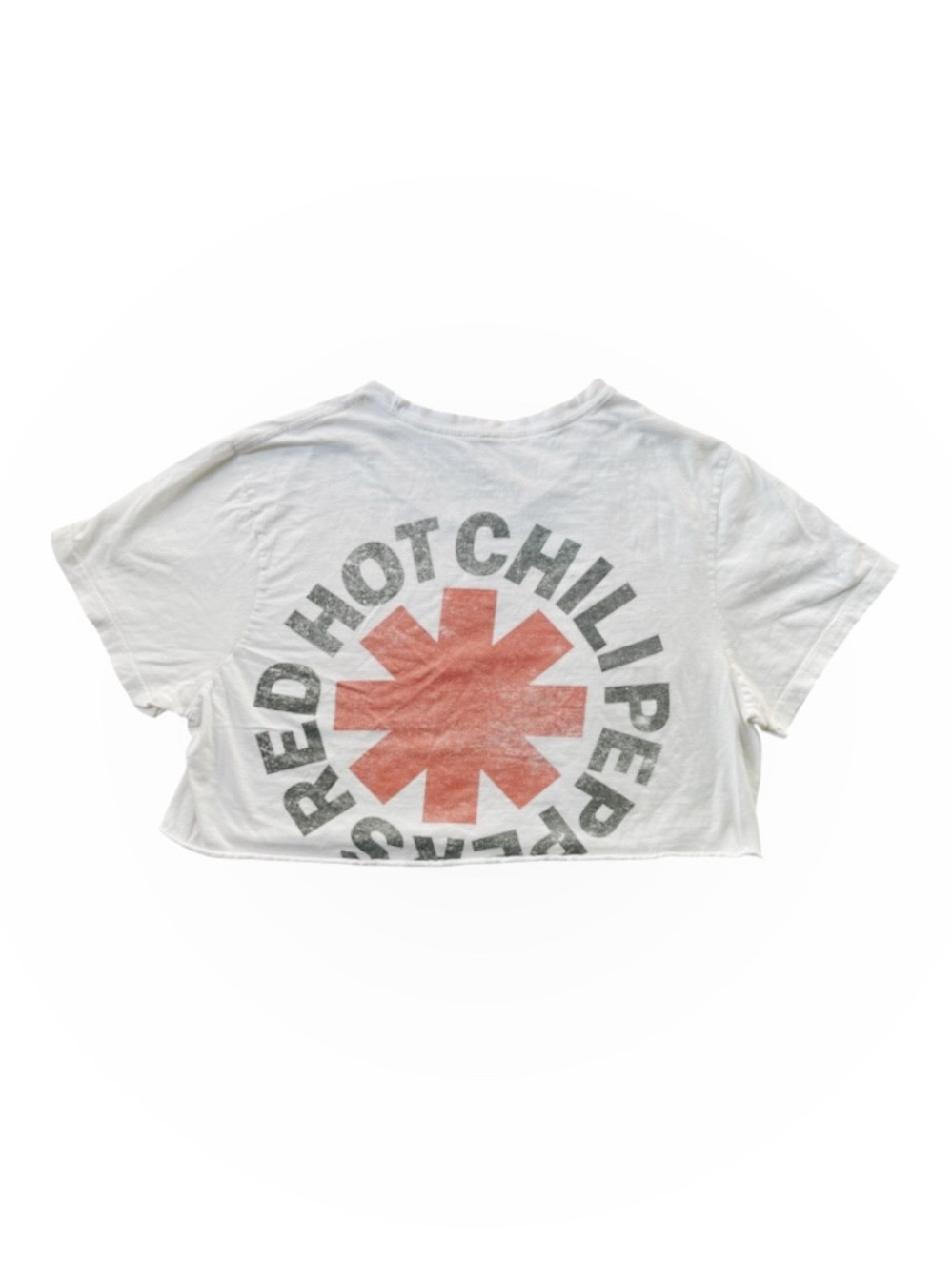 Red Hot Chili Peppers White Cropped Band Tee, sz XL
